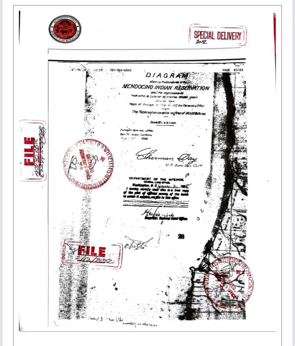 Mendocino Stamped Map